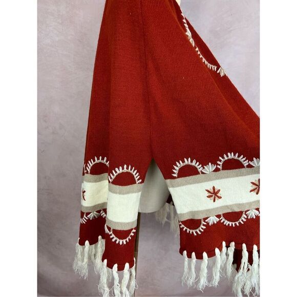 Vintage Boho Western Wool Cape Poncho 1970s - Picture 6 of 7